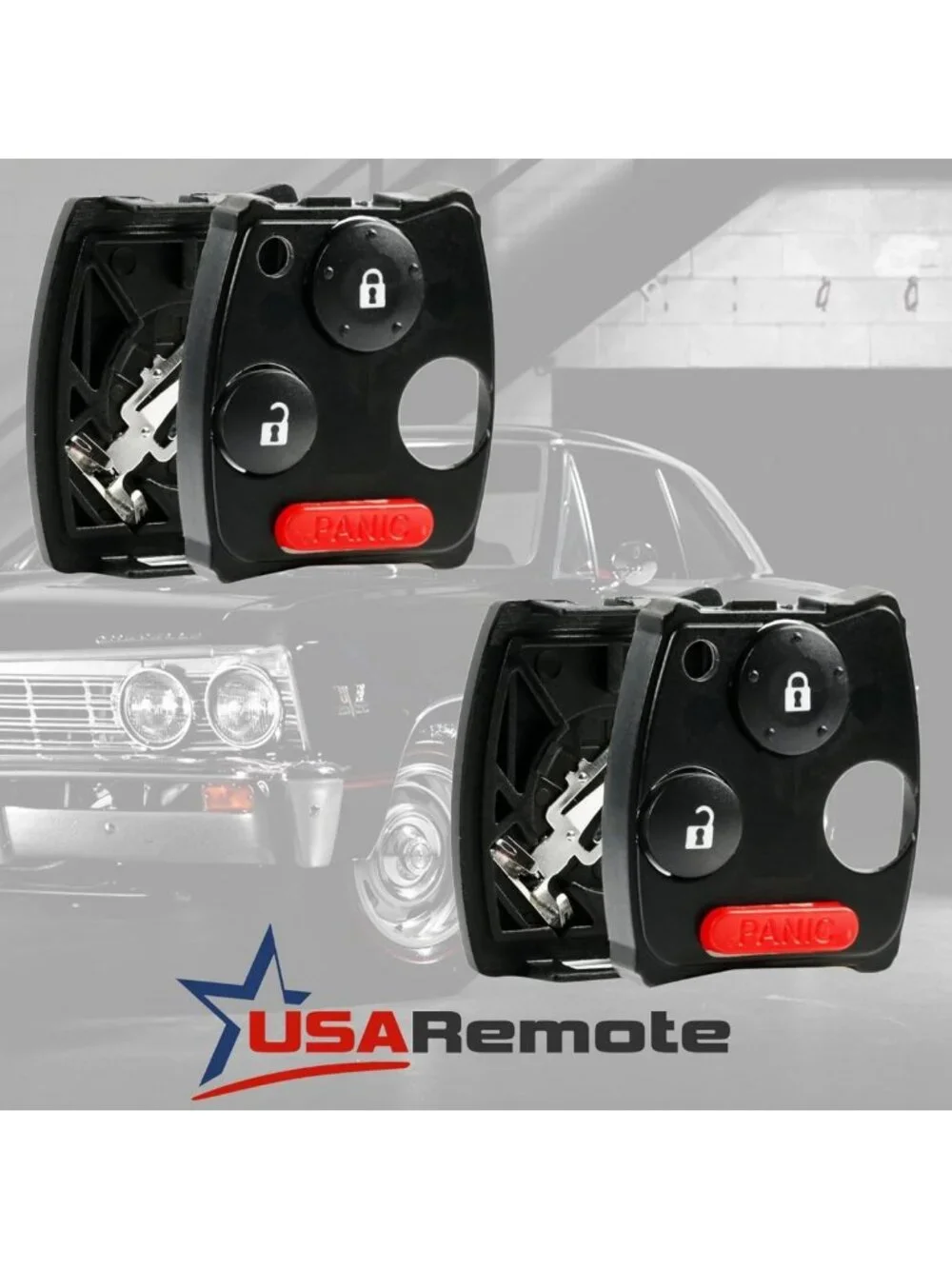 Key Fob Keyless Entry Remote Shell Case & Pad for Honda Vehicles, Set of 2